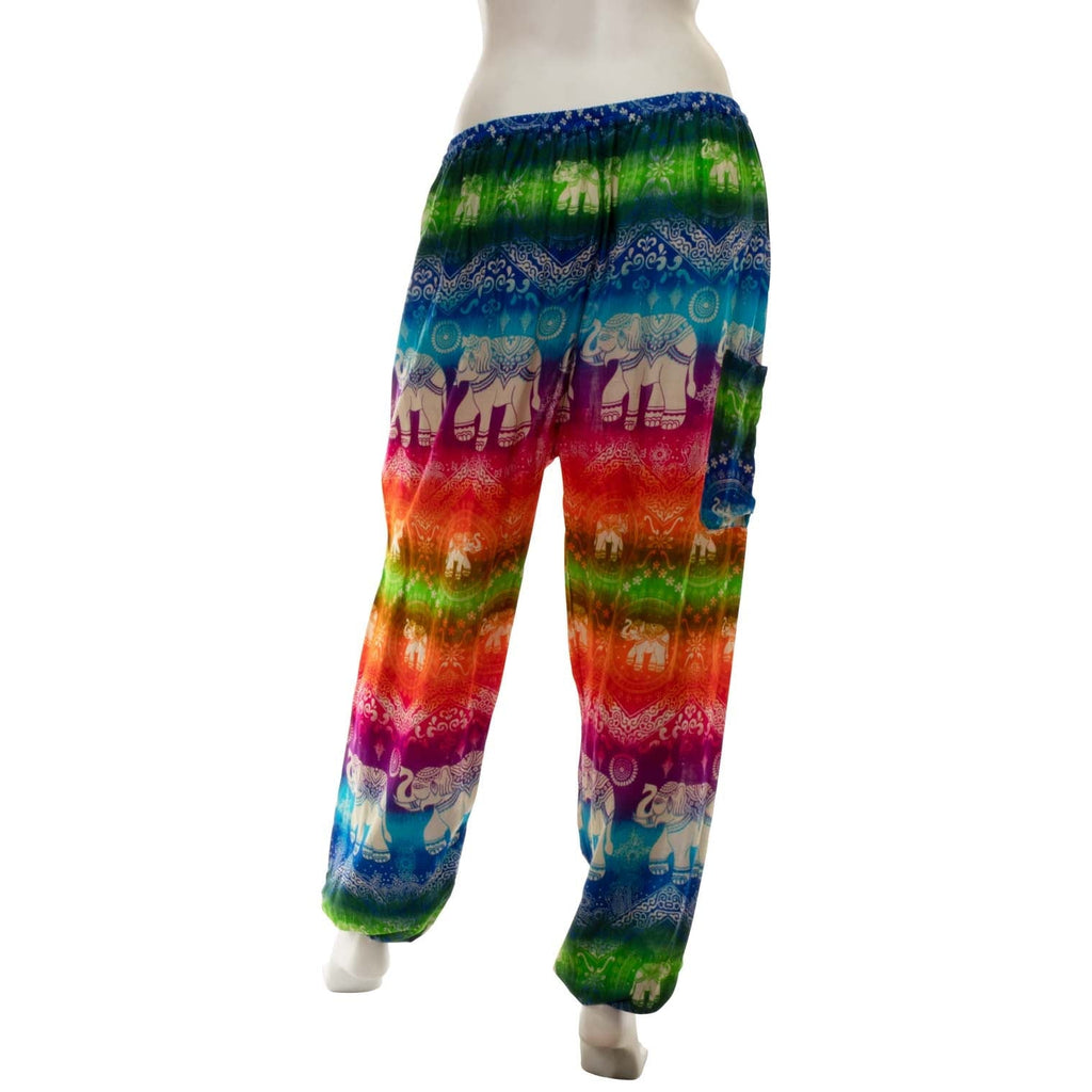 Drawstring Rainbow Elephant Trousers-Siesta Crafts