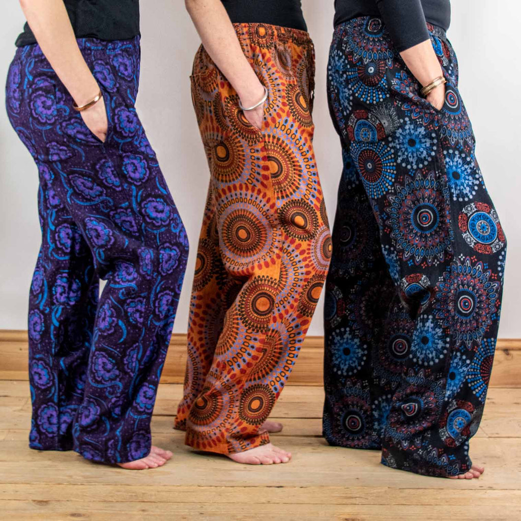 Cotton Straight Leg Trousers-Siesta Crafts
