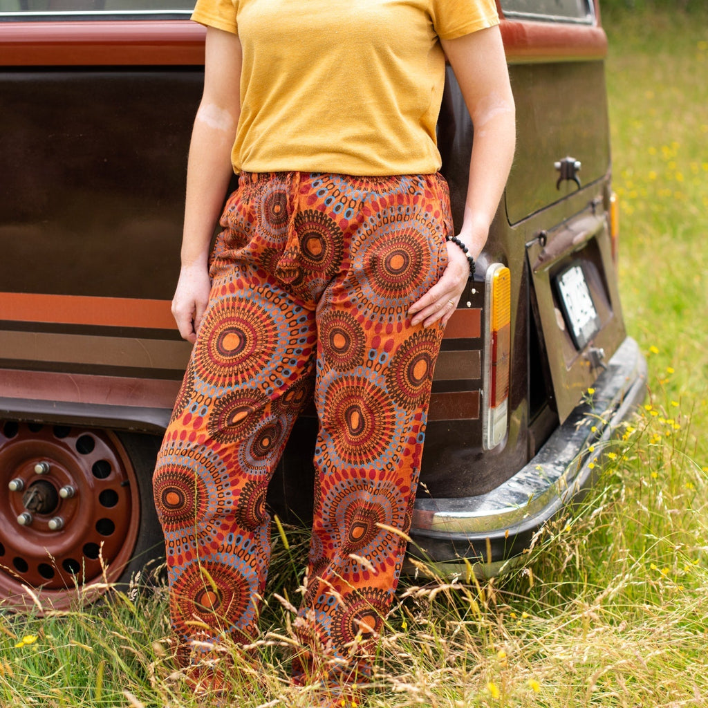 Cotton Straight Leg Trousers-Siesta Crafts
