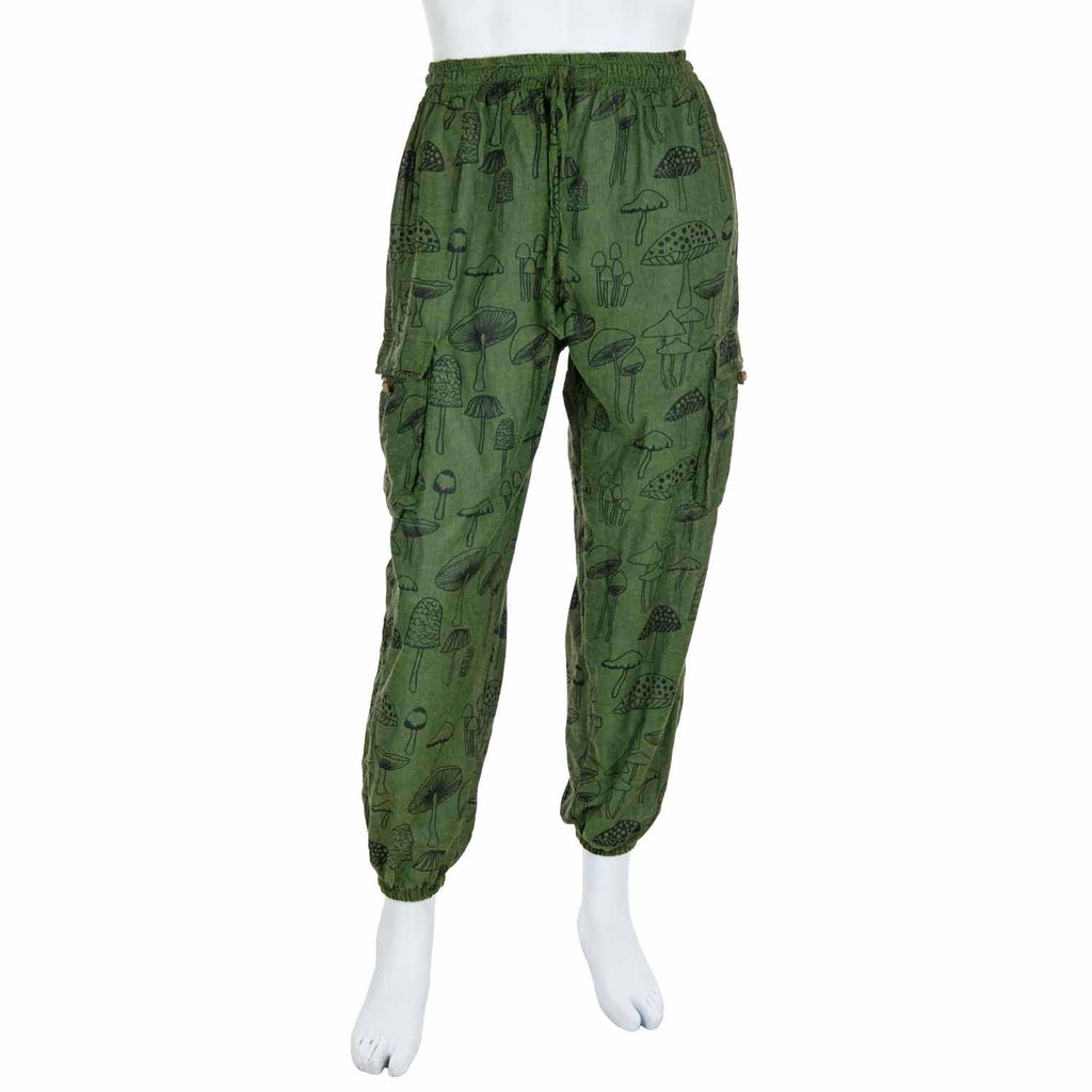 Mushroom Print Combat Trousers-Siesta Crafts
