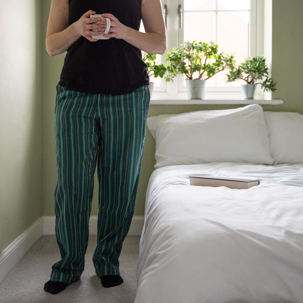 Stripy Cotton Trousers-Siesta Crafts