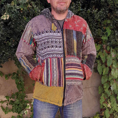 Stonewash Patch Print Jacket-Siesta Crafts