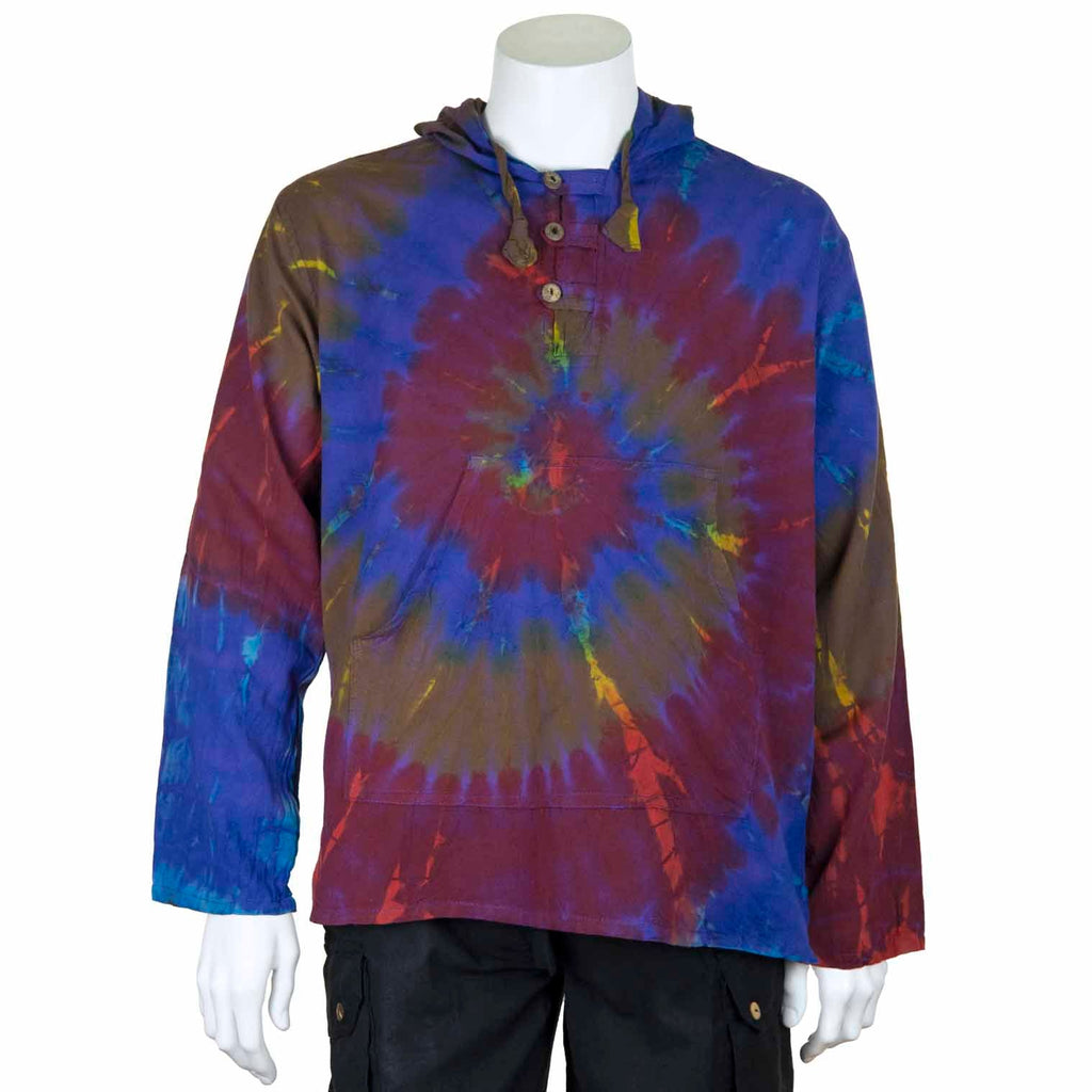 Tie Dye Button Hoodie-Siesta Crafts
