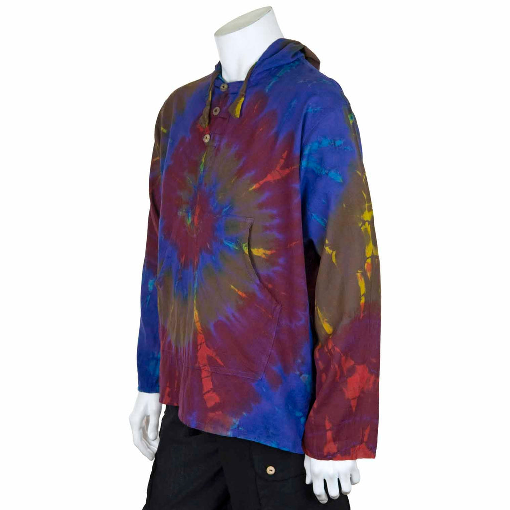 Tie Dye Button Hoodie-Siesta Crafts