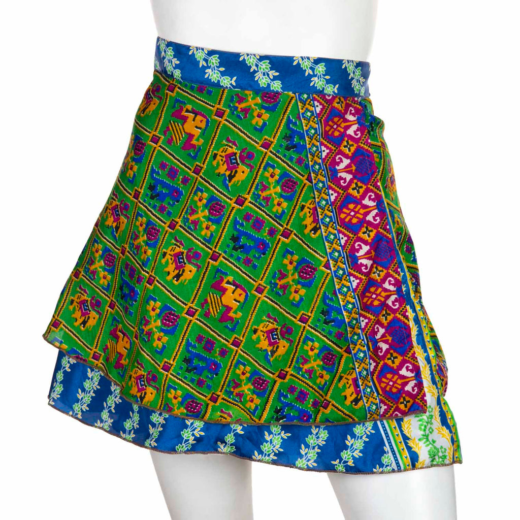 Recycled Sari Mini Wrap Skirt-Siesta Crafts