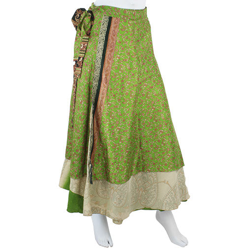 Recycled Sari Reversible Wrap Skirt-Siesta Crafts