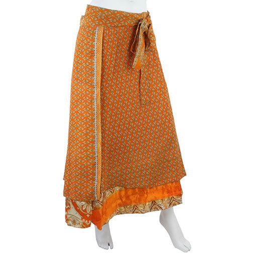 Recycled Sari Reversible Wrap Skirt-Siesta Crafts