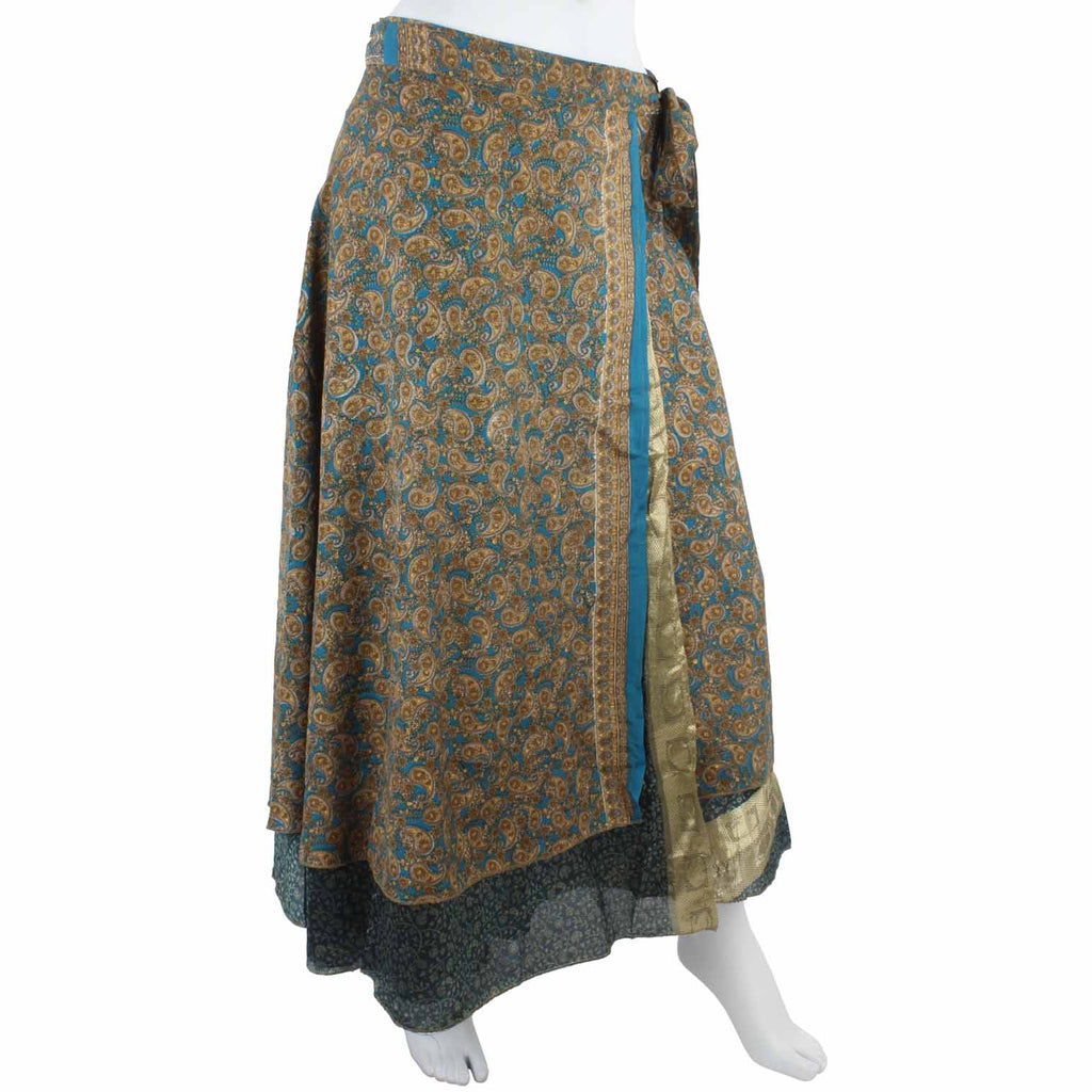 Recycled Sari Reversible Wrap Skirt-Siesta Crafts