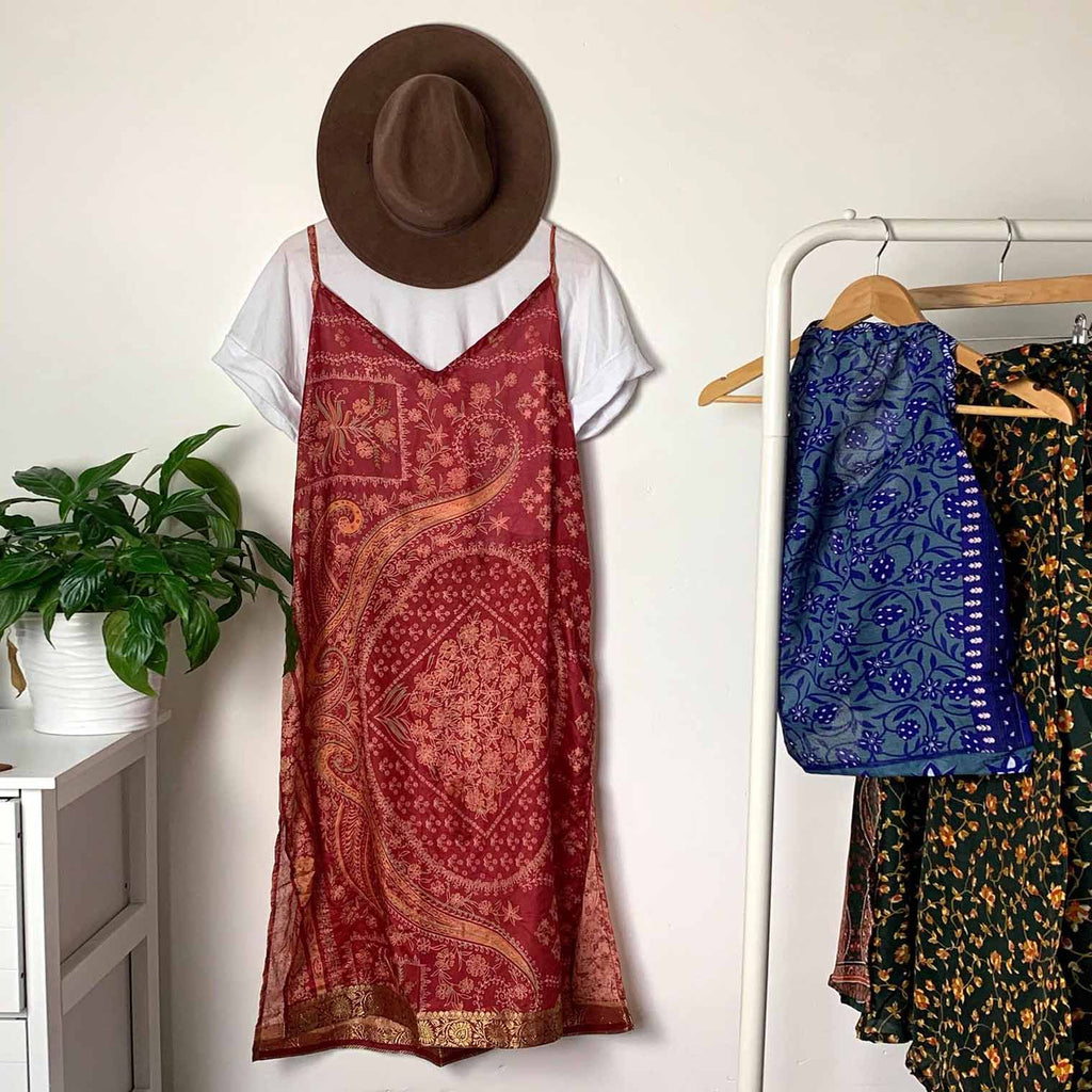 Recycled Sari Slip Dress-Siesta Crafts