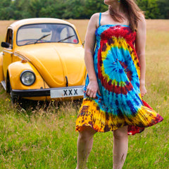 Tie Dye Strappy Dress-Siesta Crafts