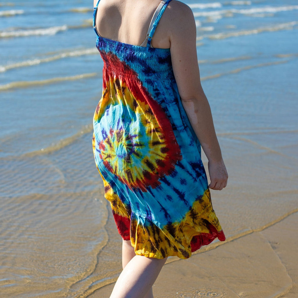 Tie Dye Strappy Dress-Siesta Crafts
