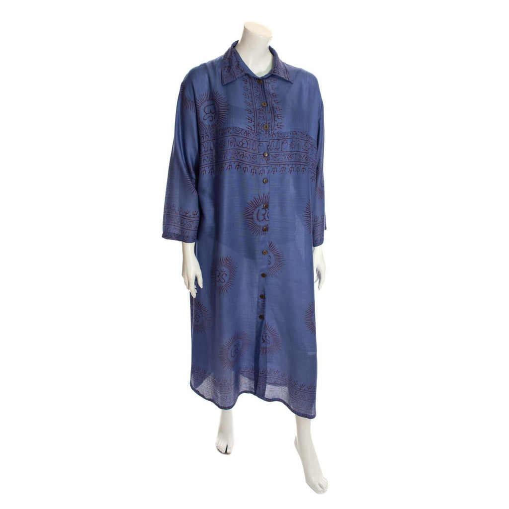 Om Fabric Long Shirt Dress-Siesta Crafts