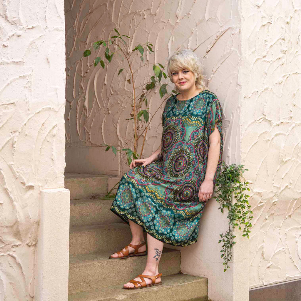 Thai Rose Shift Dress-Siesta Crafts