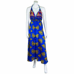 Recycled Sari Tie Up Halter Dress-Siesta Crafts