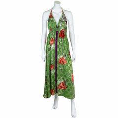 Recycled Sari Tie Up Halter Dress-Siesta Crafts