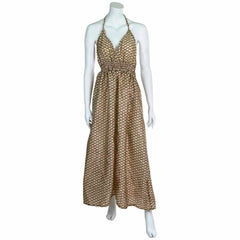 Recycled Sari Tie Up Halter Dress-Siesta Crafts