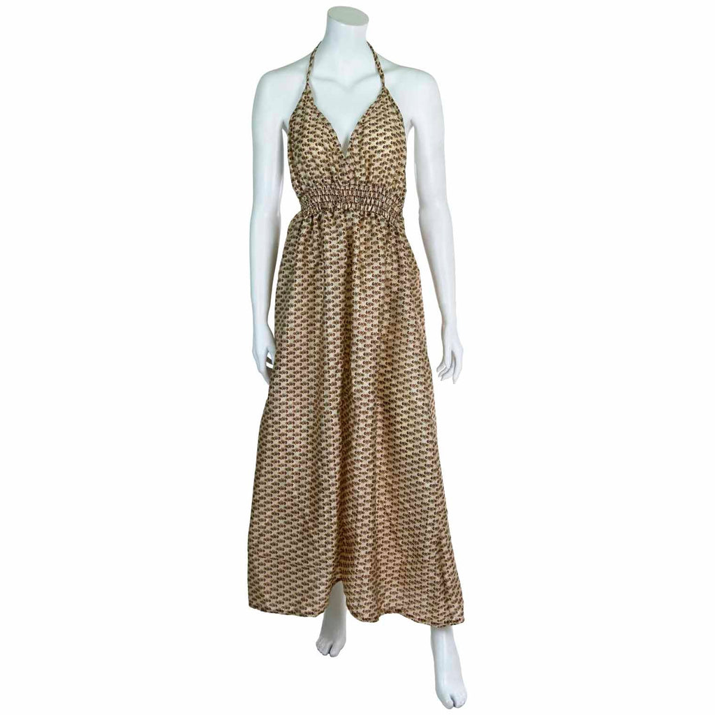 Recycled Sari Tie Up Halter Dress-Siesta Crafts