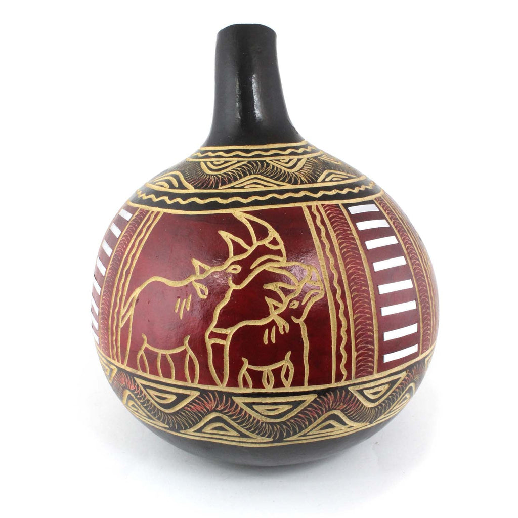 Kenyan Large Engraved Gourd-Siesta Crafts
