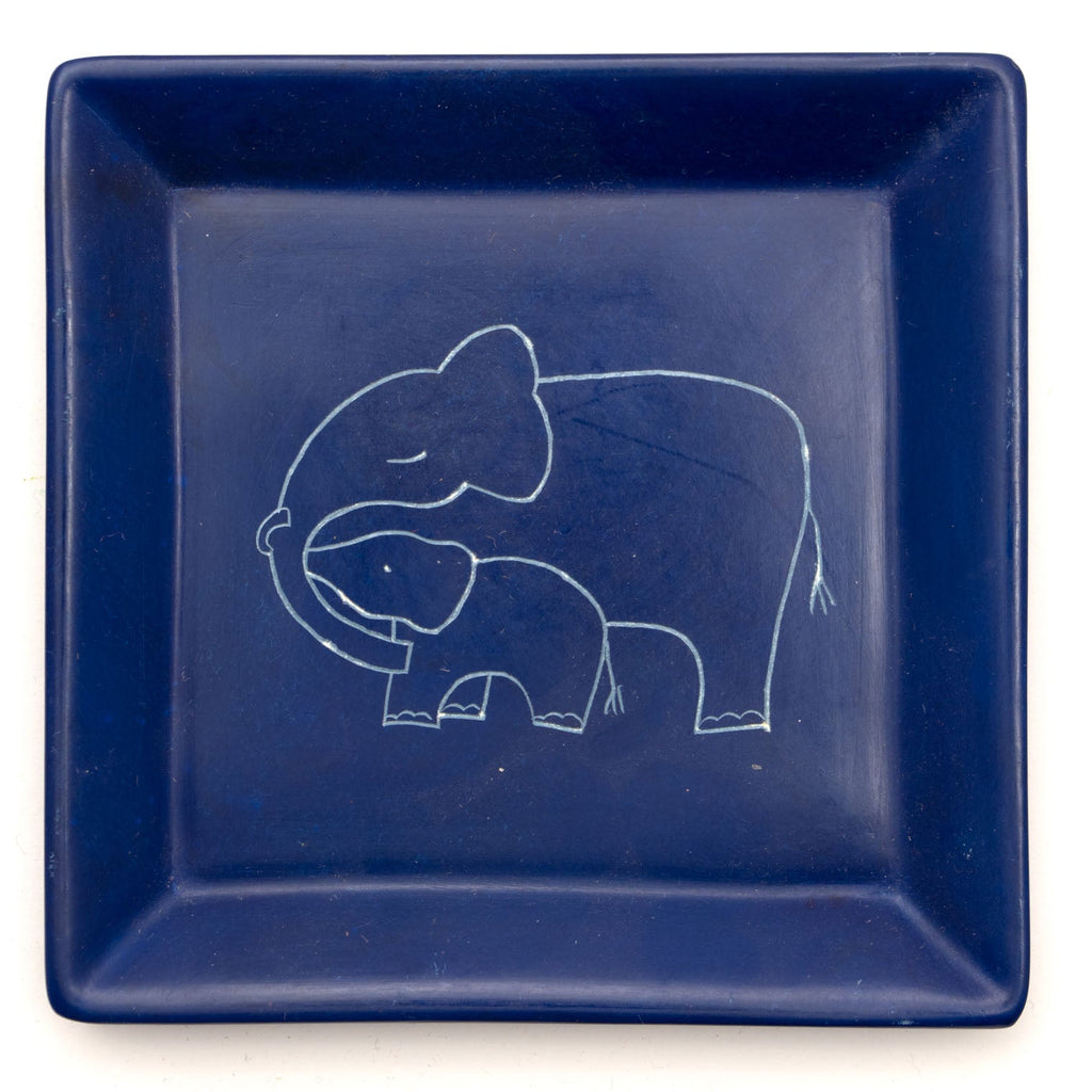 Mother and Baby Elephant Soapstone Tray-Siesta Crafts