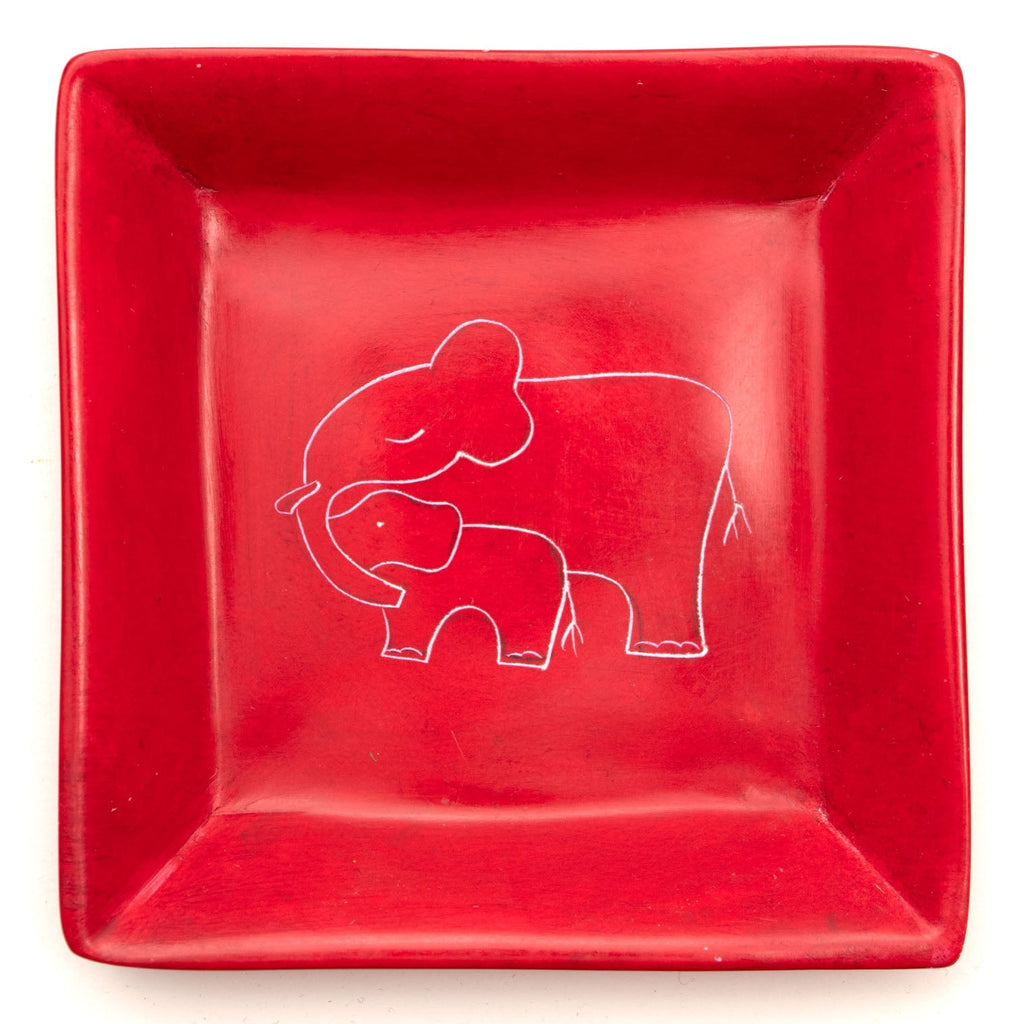 Mother and Baby Elephant Soapstone Tray-Siesta Crafts