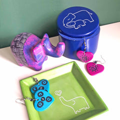 Mother and Baby Elephant Soapstone Tray-Siesta Crafts