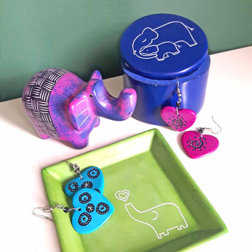 Mother and Baby Elephant Soapstone Tray-Siesta Crafts