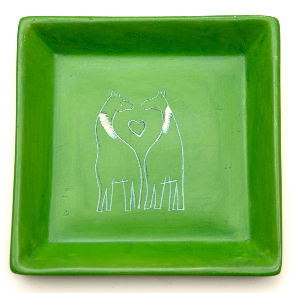 Two Giraffes Soapstone Tray-Siesta Crafts