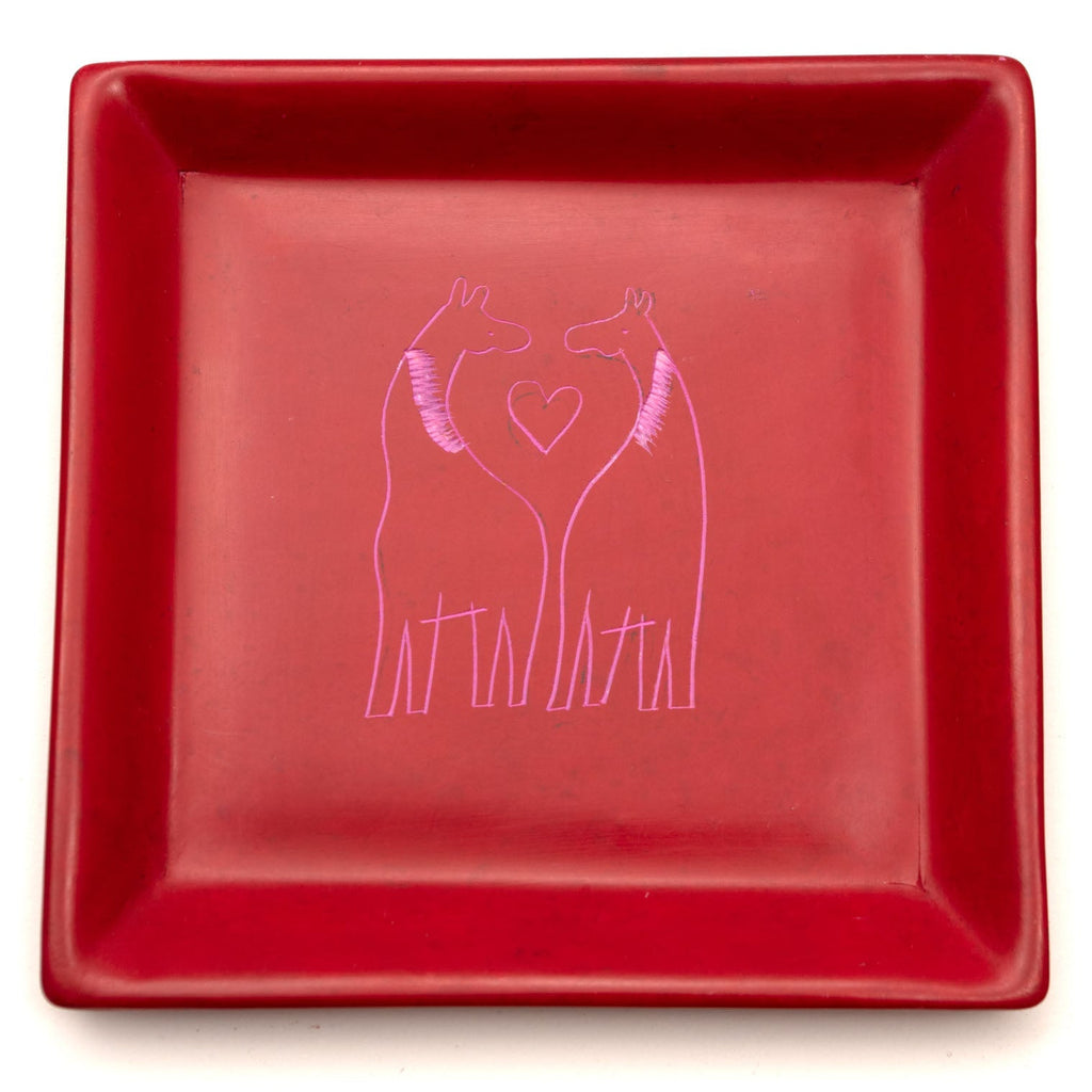 Two Giraffes Soapstone Tray-Siesta Crafts
