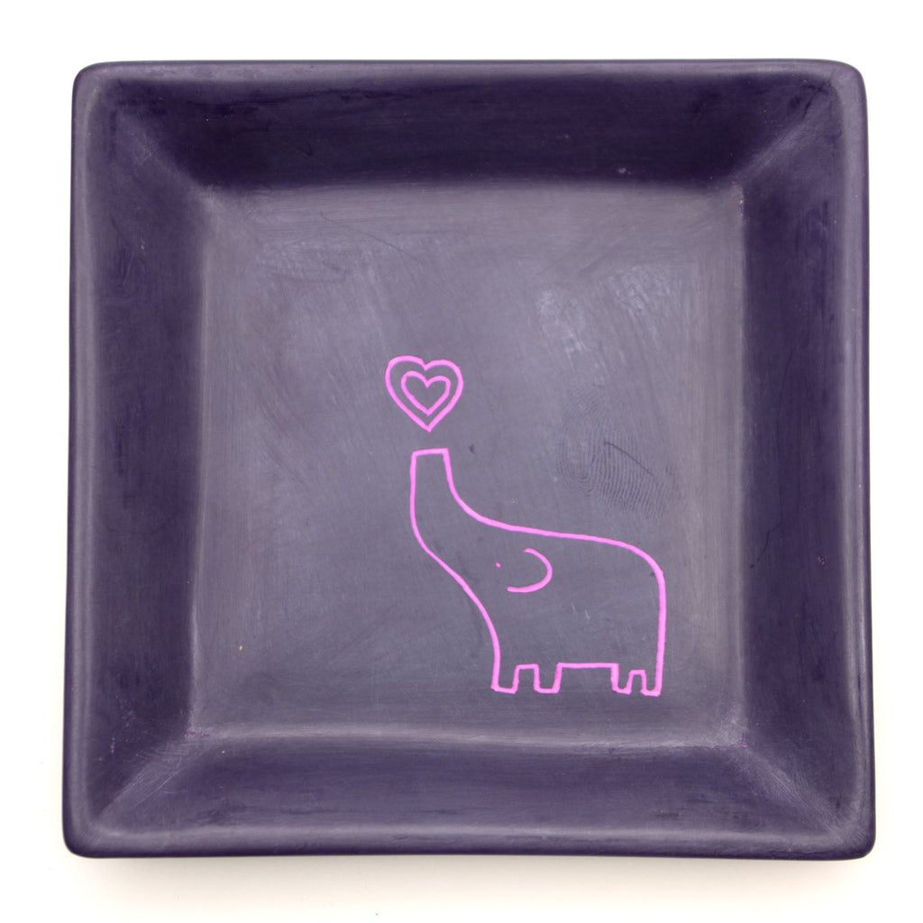 Trunk Up Elephant Soapstone Tray-Siesta Crafts