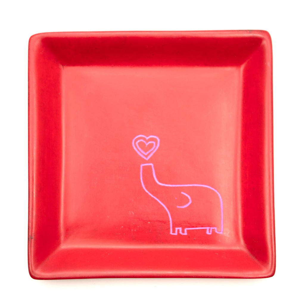 Trunk Up Elephant Soapstone Tray-Siesta Crafts