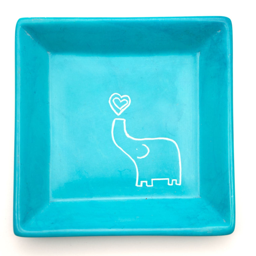 Trunk Up Elephant Soapstone Tray-Siesta Crafts