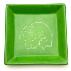 Mother and Baby Hippo Soapstone Tray-Siesta Crafts