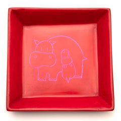 Mother and Baby Hippo Soapstone Tray-Siesta Crafts