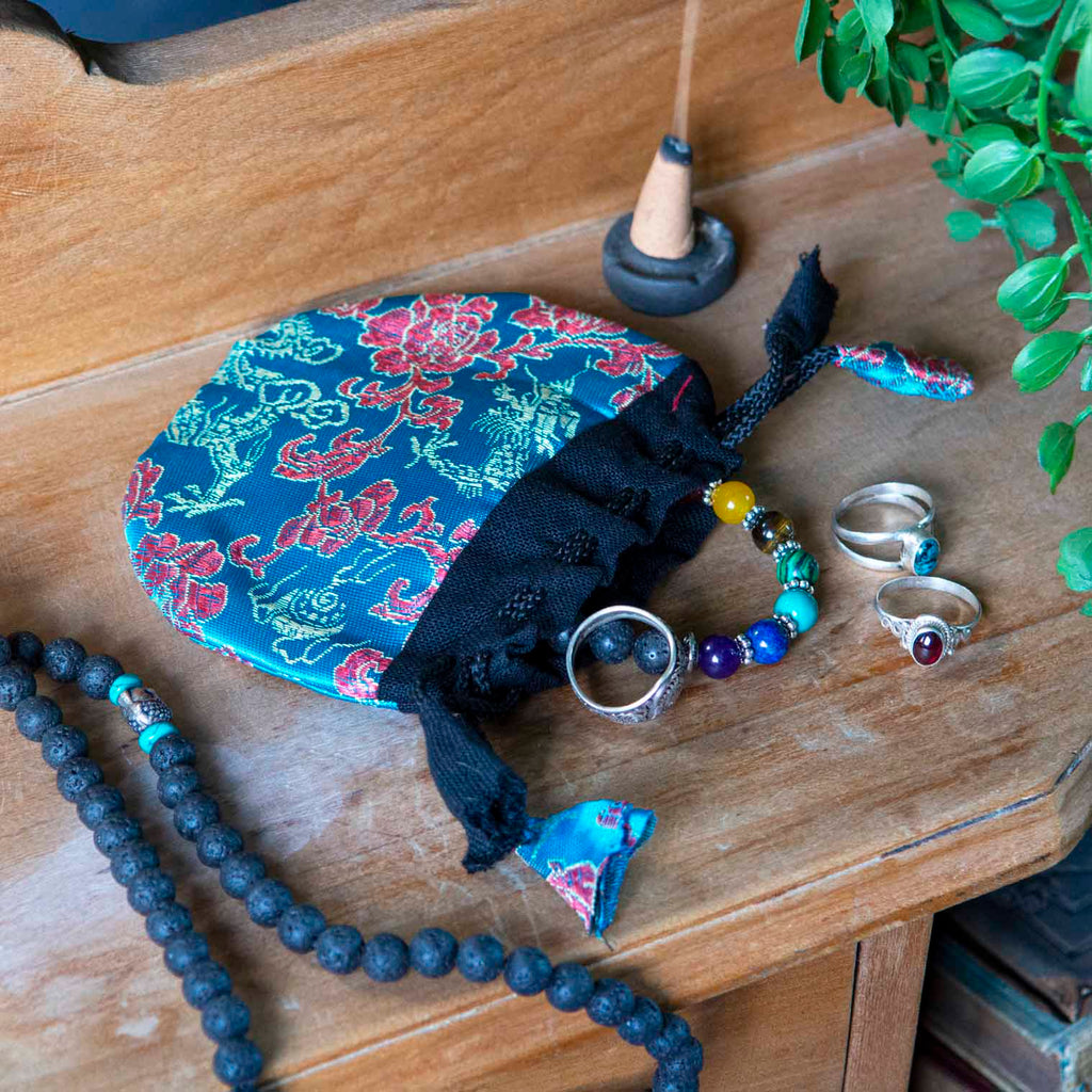 Brocade Drawstring Pouch-Siesta Crafts