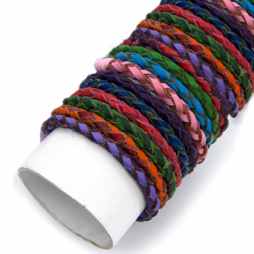 Tube of Coloured Leather Wristbands (x80)-Siesta Crafts