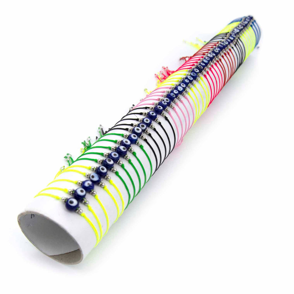 Tube of Simple Evil Eye Wristbands (x50)-Siesta Crafts