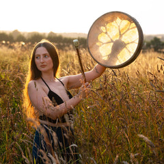 Raw Goat Skin Shamanic Drum 40cm
