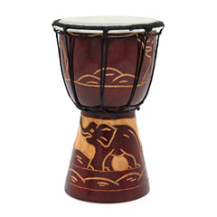 Carved Elephant Djembe Drum 20cm