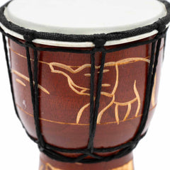 Carved Elephant Djembe Drum 20cm