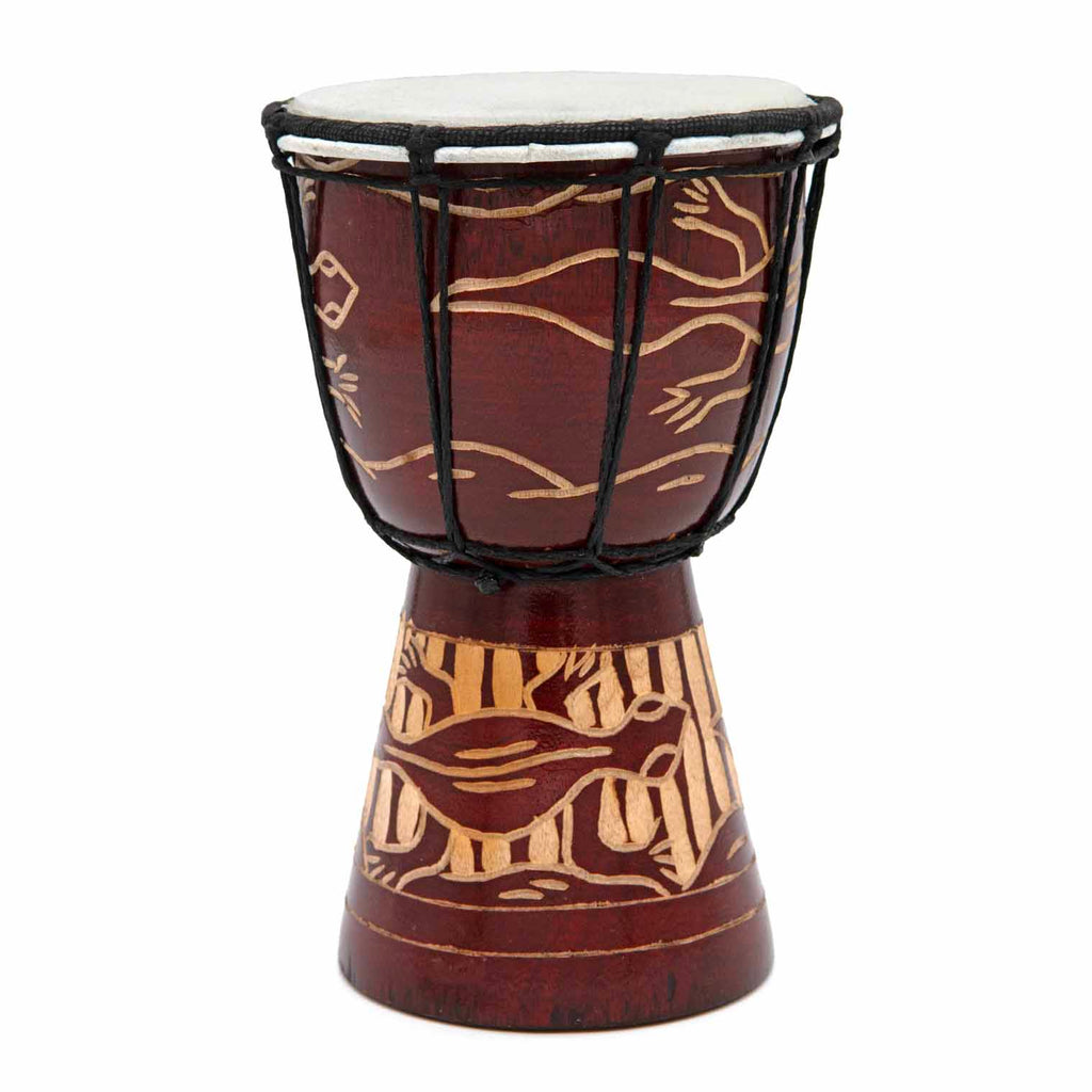 Carved Gecko Djembe Drum 20cm