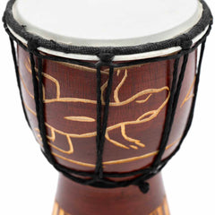 Carved Gecko Djembe Drum 20cm