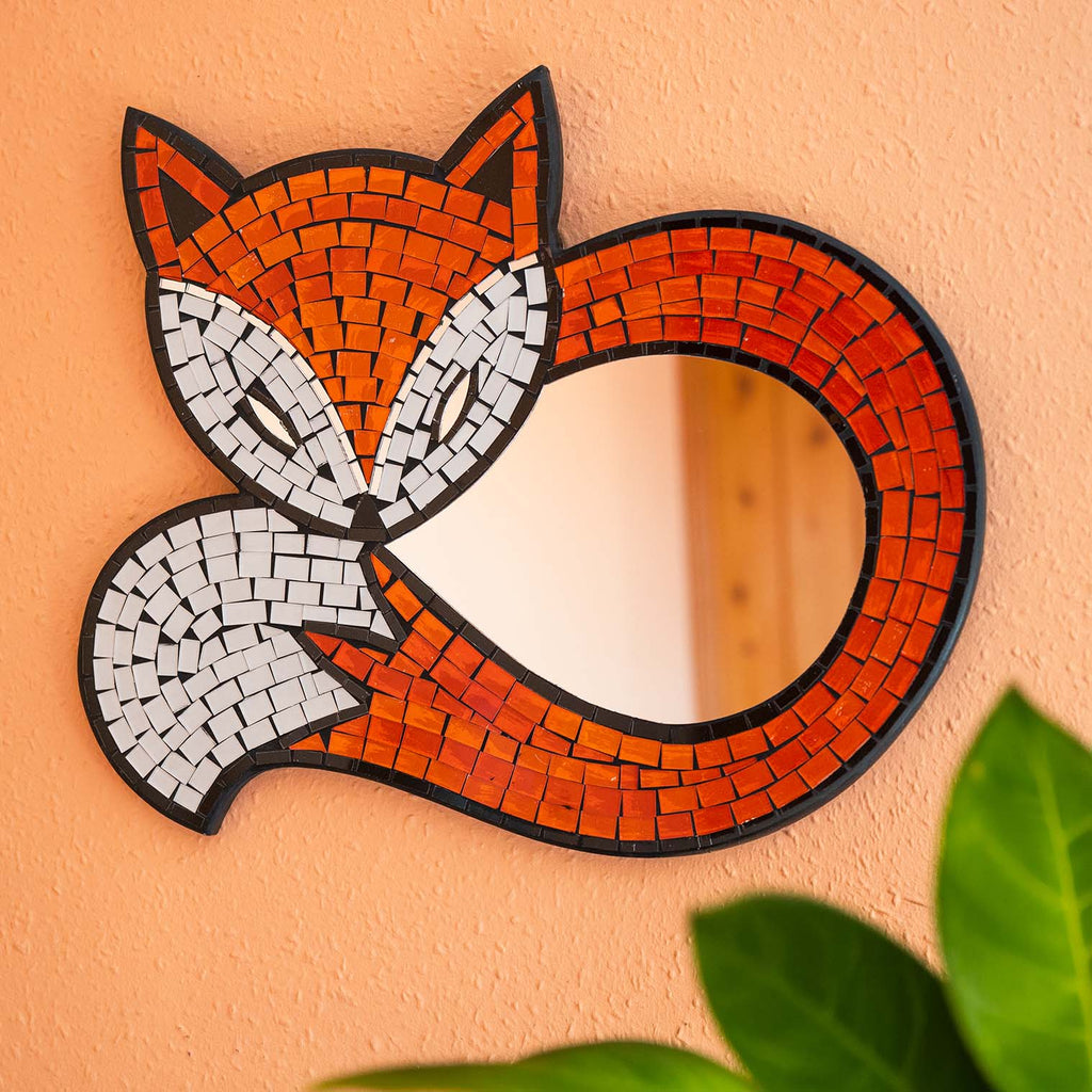 Fox Mosaic Mirror-Siesta Crafts