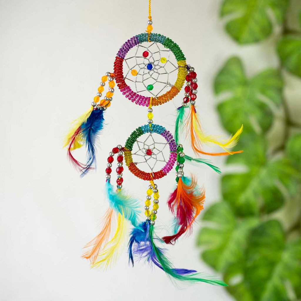 Rainbow Beaded Dreamcatcher