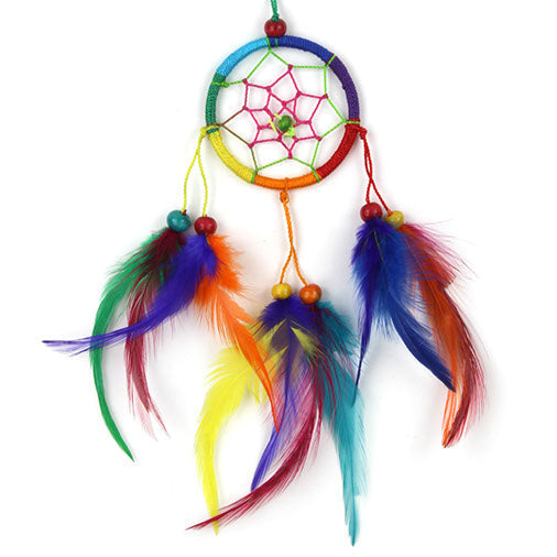 Mini Bright Rainbow Dreamcatcher-Siesta Crafts