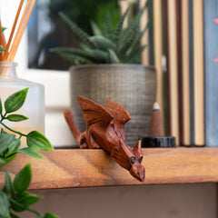 Small Natural Wood Shelf Dragon-Siesta Crafts