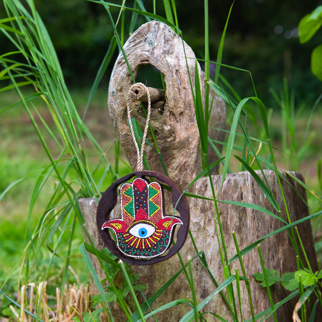 Dot Painted Cutaway Hand of Fatima-Siesta Crafts