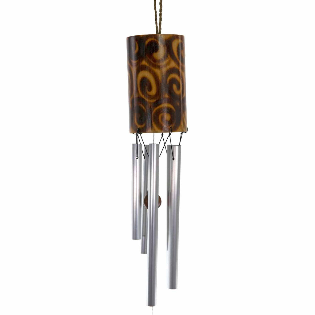 Bamboo Burnt Swirl Windchime-Siesta Crafts