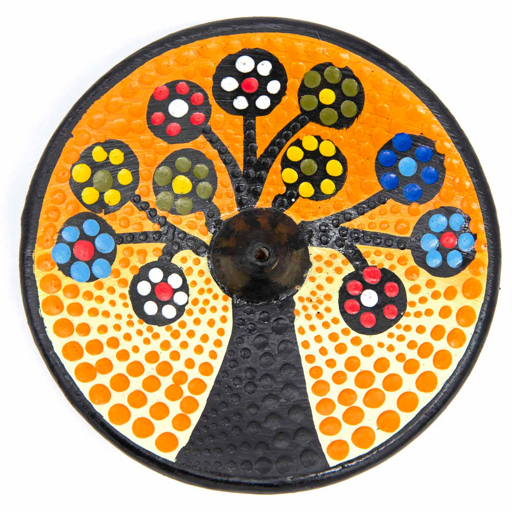 Dot Painted Tree of Life Incense Holder-Siesta Crafts