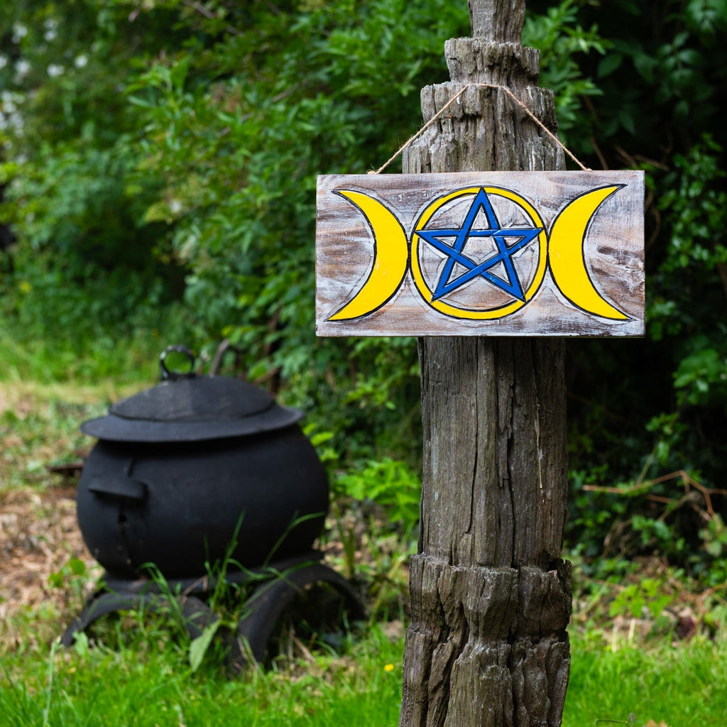 Triple Goddess Pentacle Plaque-Siesta Crafts