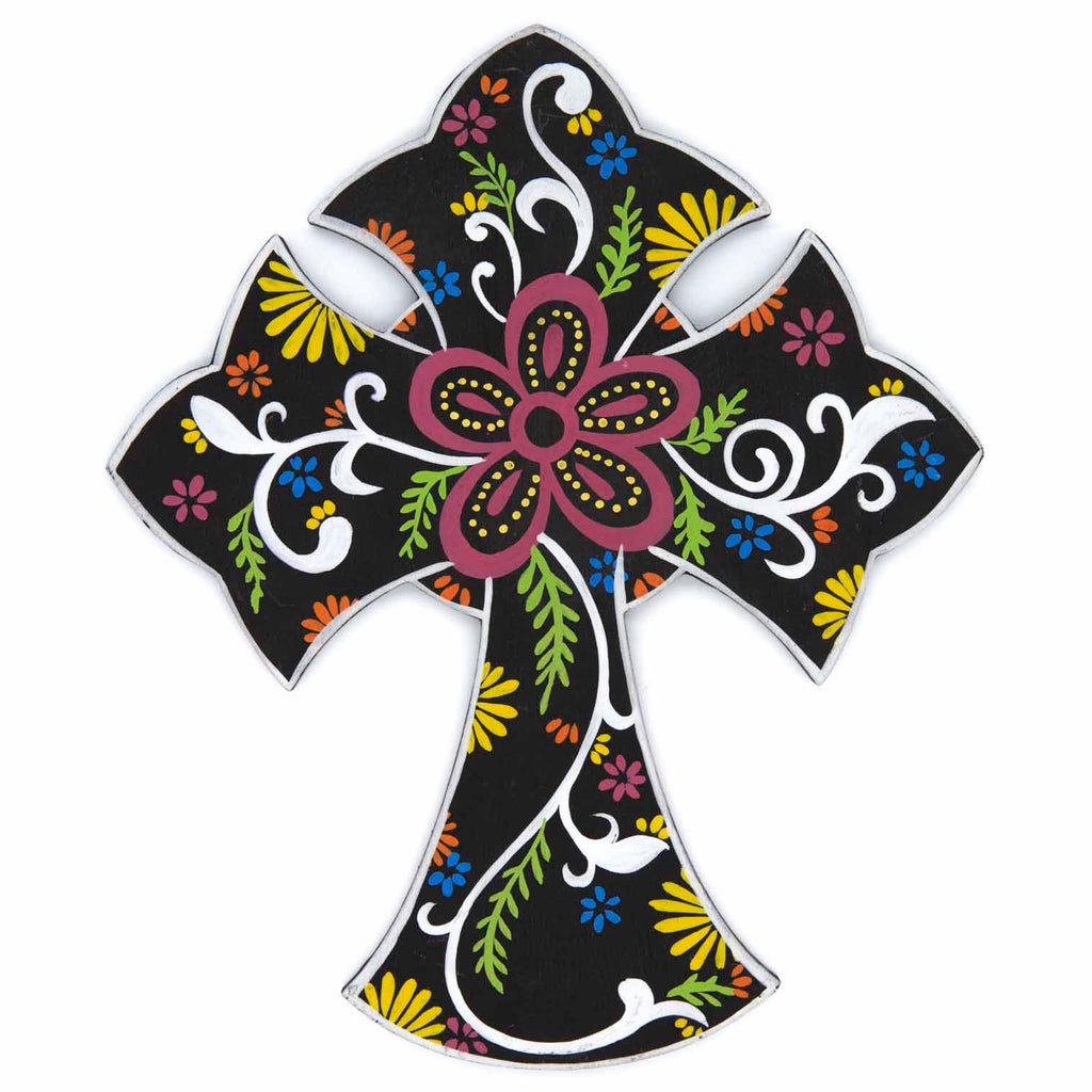 Painted Cross Plaque-Siesta Crafts